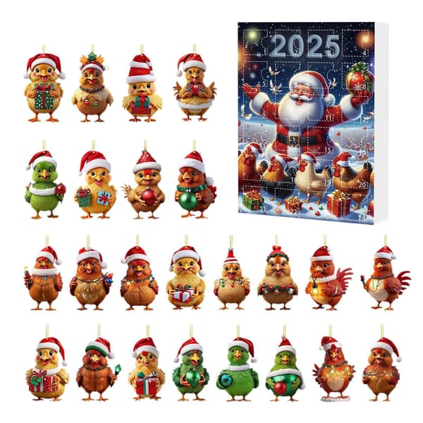 Julekalender 24-dagers adventskalender med dyreanheng, stil H
