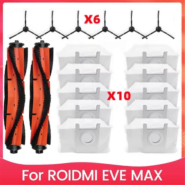 18 stk. børste- og støvpose-sæt til ROIDMI EVE MAX støvsuger tilbehør reservedele As Shown