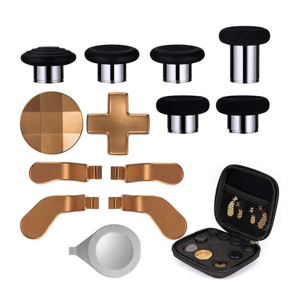 Tommelfingergreb, paddles og D-Pad til Xbox One Elite & Elite Series 2 Controller, Guld, 6 dele