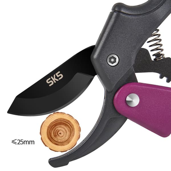 Grensaks med gearmekanisme, rustfrit stålblad, ergonomisk, til beskæring af frugttræer