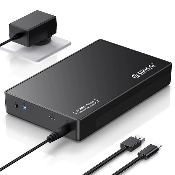 3.5\" SATA III till USB 3.1 Typ-C Externt hårddiskkabinett, Svart ABS, Stöder 16TB, Verktygsfritt, Demo