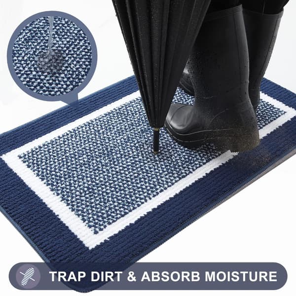 Innvendige dørmatter, absorberende smussfanger, sklisikker lav profil 80x120cm blue