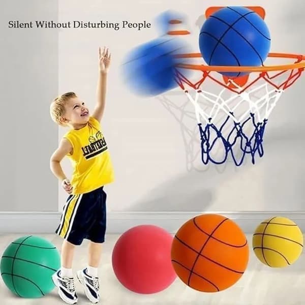 Tyst basketboll, orange, 24 cm, skum med hög densitet, tyst studs, inomhuslek