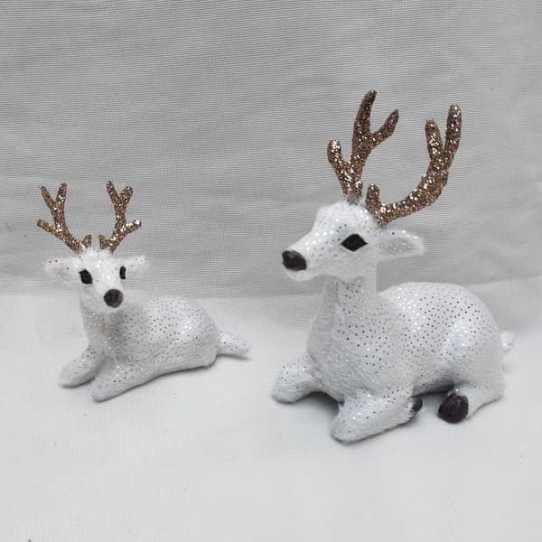 Miniature Hjortefigur, Julepynt, Sød Dyremodel til Hjemmekontorindretning