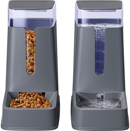 Automatisk foder- och vattenset för små/medelstora husdjur, resetillbehör, mat- och vattendispenser för hundar/katter. deep gray