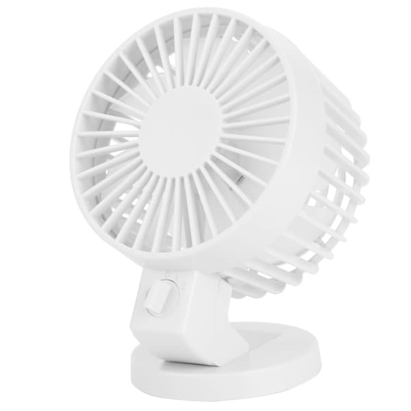 Bærbar Mini Bordventilator, USB, Ultra Stille, 45° Justering, Hvid, til Hjemmekontor