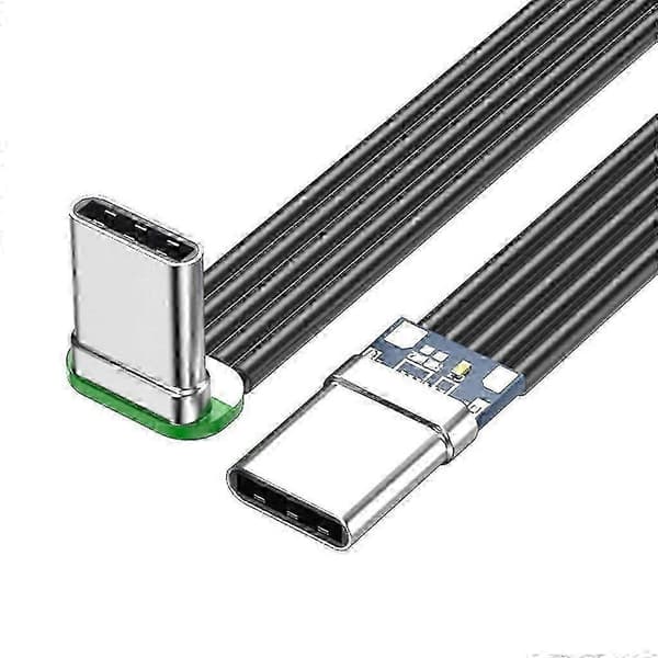 2025 Flexibel USB-C-kabel 20W snabbladdning 480Mbps dataöverföring 2m 1 bend 1 straight