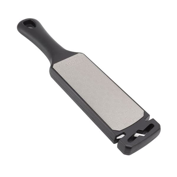 Dobbeltsidet knivsliber, smergelslibesten, multifunktionelt køkkenredskab, sort