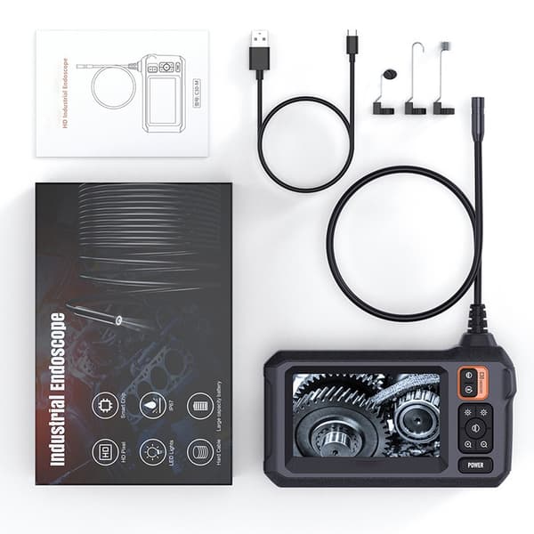 Endoskop inspeksjonskamera, 5m kabel, IP67 vanntett, 200W HD, LED-lys, svart M