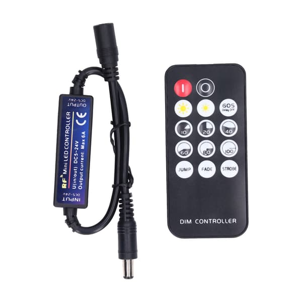 Mini RF Dimmerkontroller, 14-tasters fjernkontroll, LED-dimmer for husholdning KTV