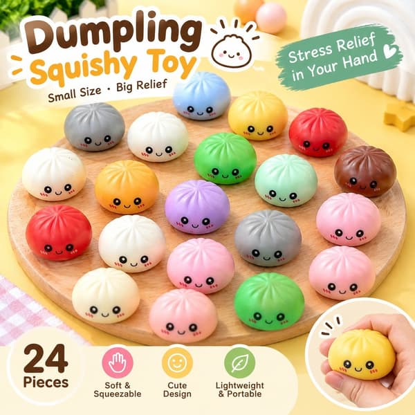 Mystery Dumpling Bag Fidget Squishy Toy, Blind Box Stressavlastning, 24-delars Liten Storlek