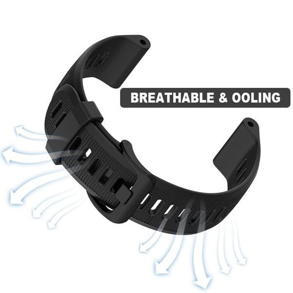 Silikone urrem til Garmin Forerunner 945/935, Fenix 5, 22mm, Sort Black