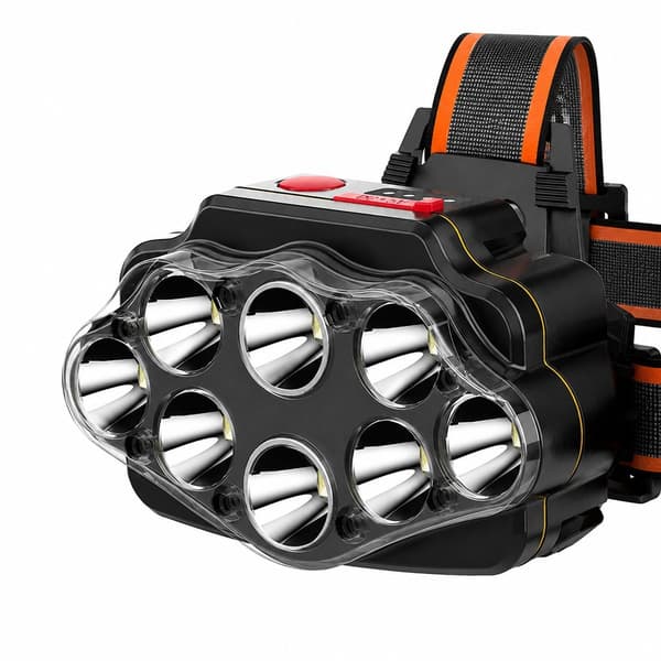 LED Hodelykt, Oppladbar, USB, 1200 Lumen, Utendørs Camping, Sykling, Multi-hode