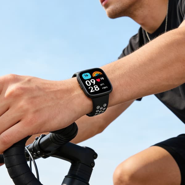 Vara-ranneke Xiaomi Redmi Watch 3 Active/Lite/Youth -kelloon, TPU, musta