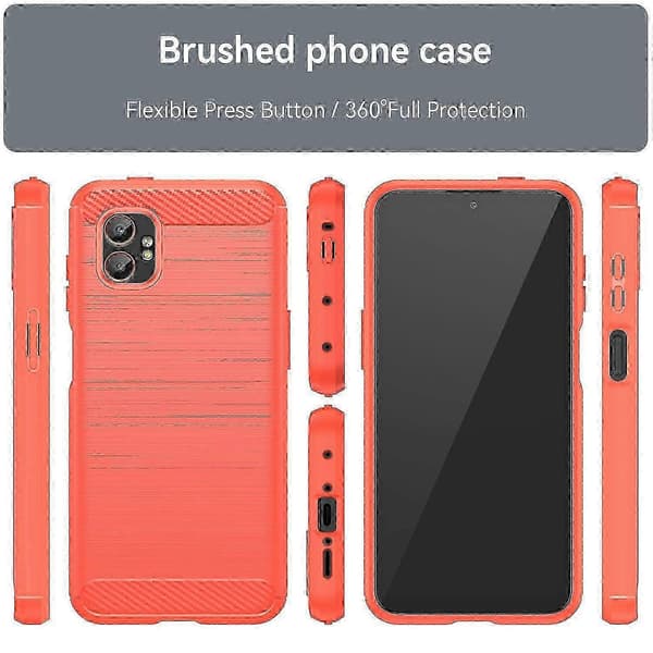 Kolfiber Borstad Textur TPU Telefonfodral Red For Samsung Galaxy Xcover 7 Pro