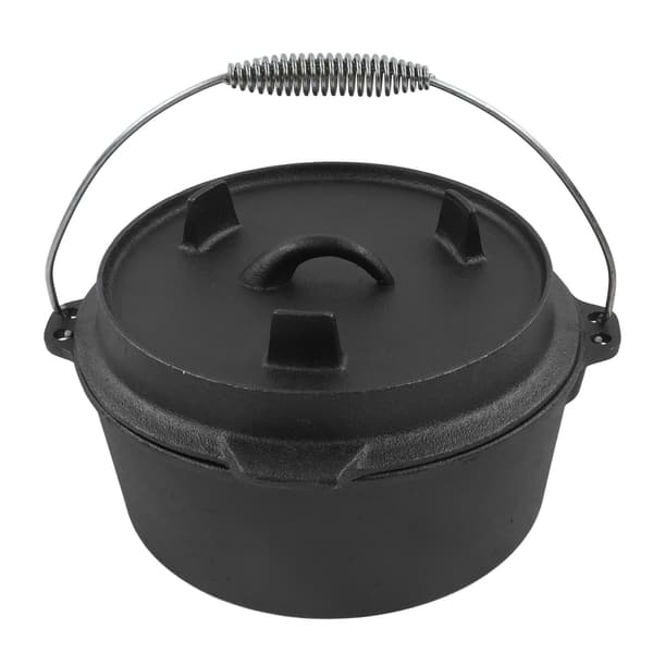 Nonstick Dutch Oven med lock, 25 cm, Campingkokkärl, Multifunktionell, Jämn uppvärmning, Termometerhack