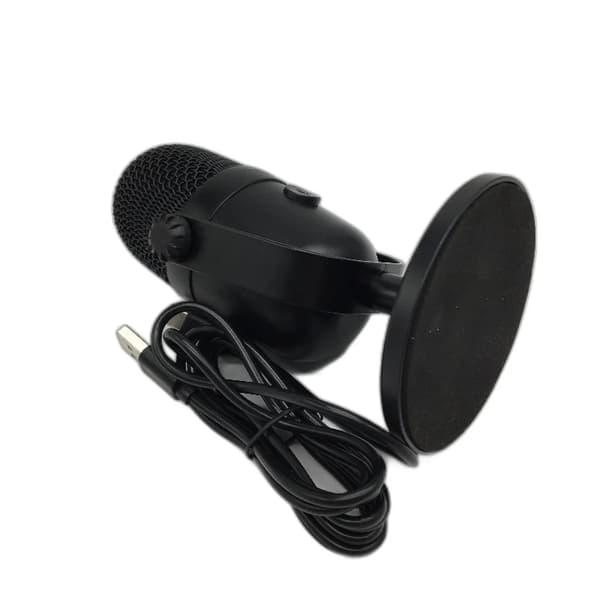 Sort USB kondensatormikrofon til gaming og streaming med mute-knap