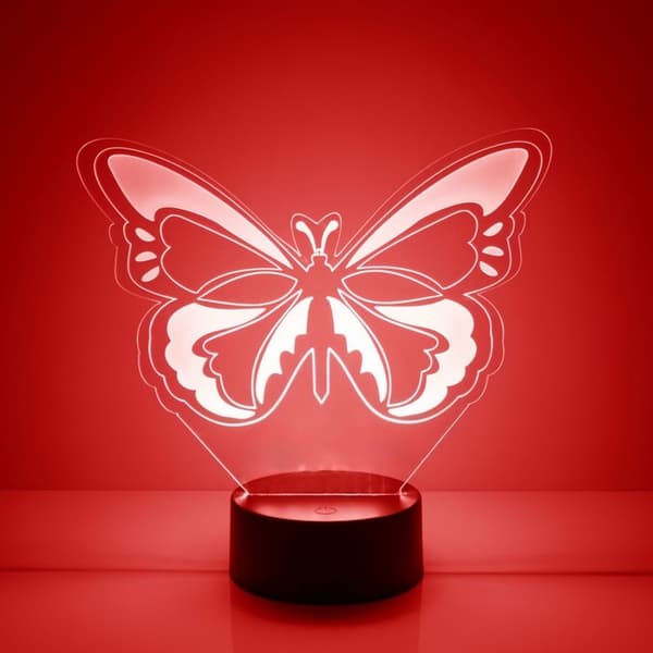 3D Levende Natlampe, 7 Farver Touch Kontrol, USB Genopladelig Sengebordslampe til Soveværelset 1pcs