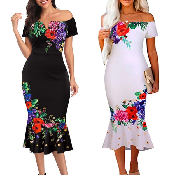 Lang elegant kjole til kvinder, one shoulder, elegant aftenkjole til kvinder black 3XL