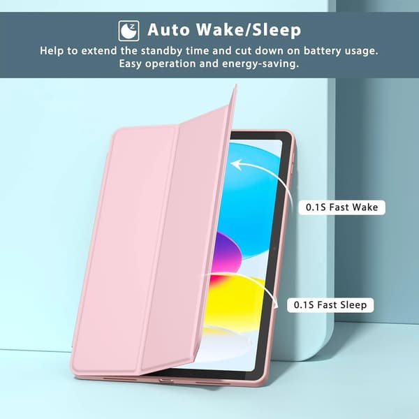 Slankt, hårdt, stødsikkert cover kompatibelt med iPad 11\" & 10.9\" 2022 Pink