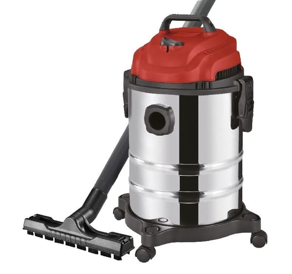 Våd Tør Støvsuger 1200W 15L 8-dele, Rustfrit Stål, Blæsefunktion, Tæppe & Hårdt Gulv