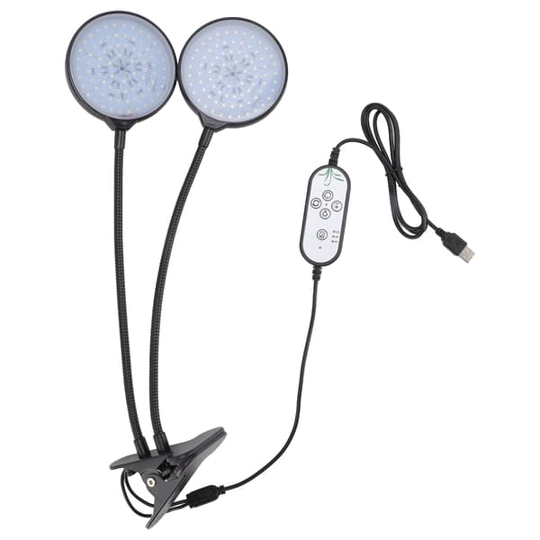 30W Dobbelt Hoved LED Plantegrowlight, Clip-On, 5-Niveauer Lysstyrke, til Indendørs Planter