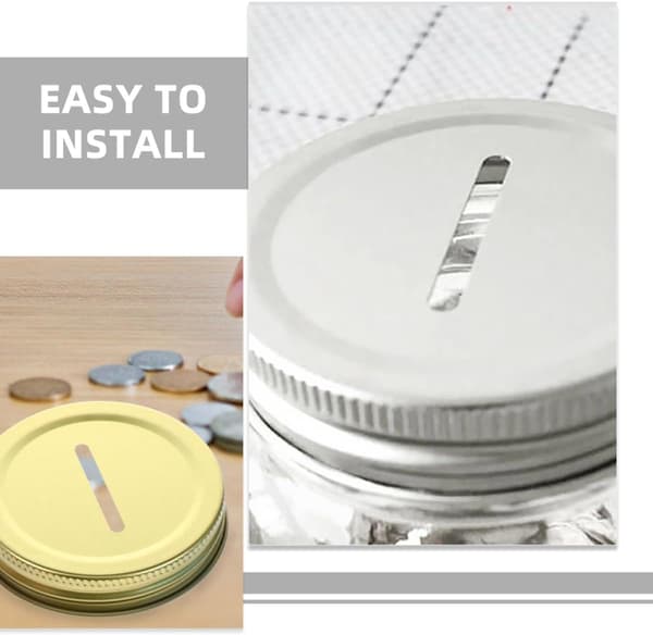 4 st 70 mm myntfacksburklock i järn för Mason Jars