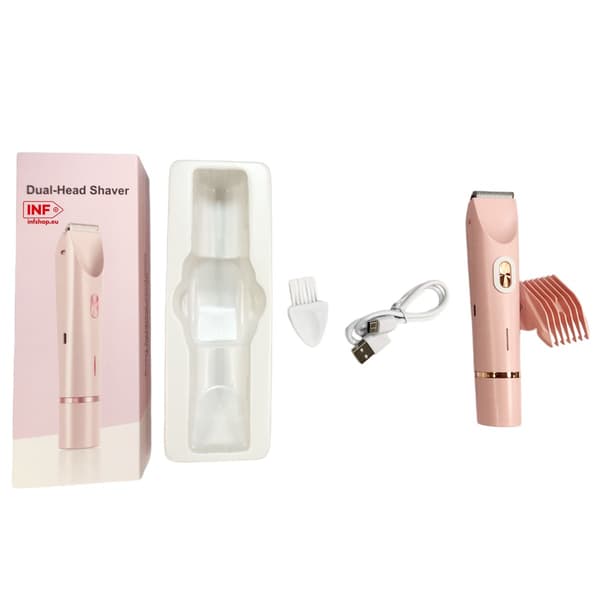 Elektrisk hårfjerner til kvinder, smertefri trimmer til ansigt, krop, bikini, genopladelig, pink Pink