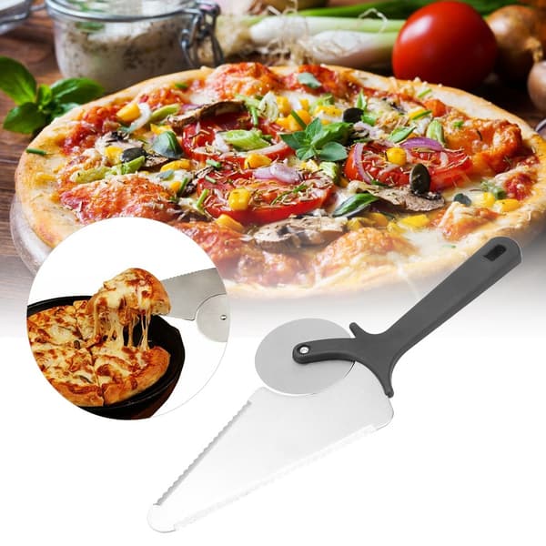 Pizzahjul i rustfritt stål, multifunksjonell kakespadeverktøy