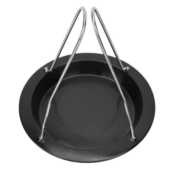 Vertikal stegepande i rustfrit stål med rist, bærbar til udendørs camping BBQ