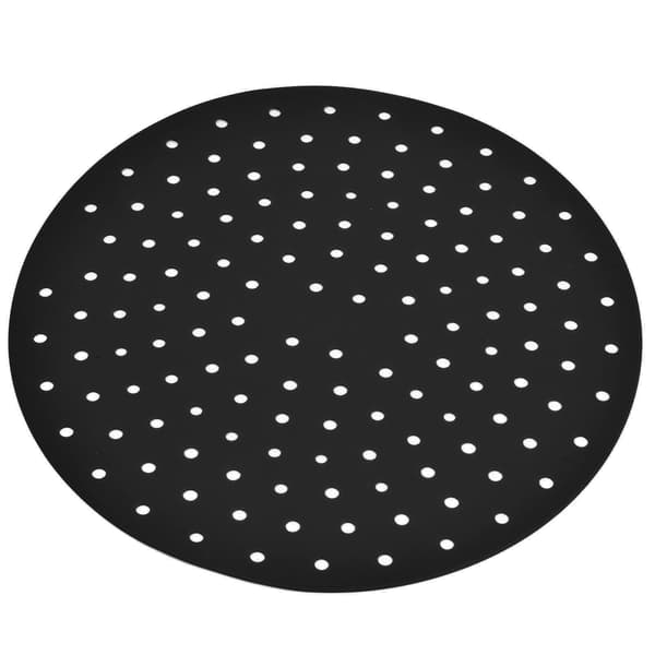 20 cm runde silikone dampindsatser, skridsikre, non-stick, frituremåtte, sort