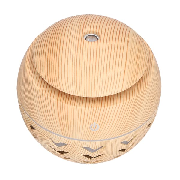 130 ml USB Aromaterapi Luftfuktare, Träkorn, 7 Färger LED-ljus, 5V 1A