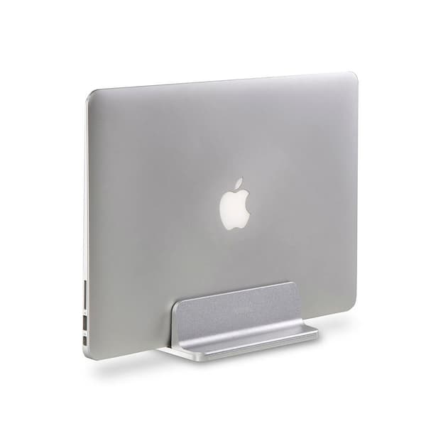 Justerbart laptopstativ i aluminium for Mac Ultrabooks, sølv, ergonomisk skrivebordsfeste