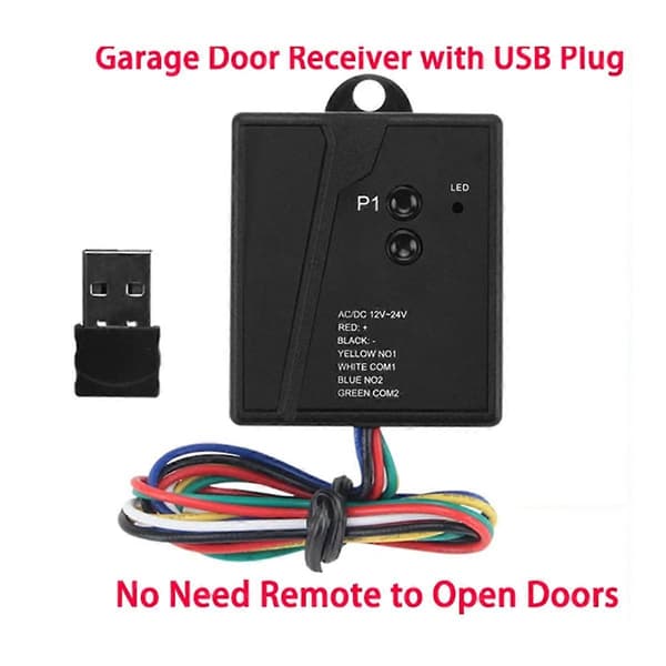 Universal Garasjeportåpner Mottaker USB Sensor 2.4G Bluetooth 12 24V Fjernkontroll Portmottaker Black