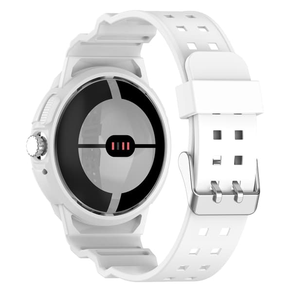 TPU-klockarmband för Google Pixel Watch 1/2, vit, hållbart flexibelt, 5,5-8,7 tums handled