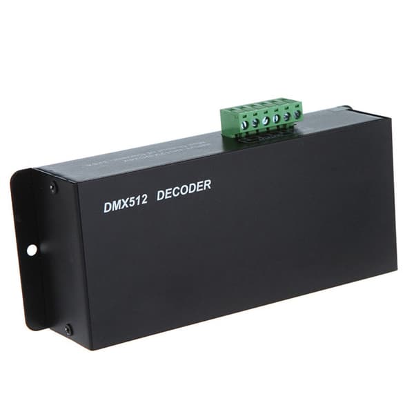 3-kanals DMX-dekoder LED-controller, 12-24V, til RGB-stripelys