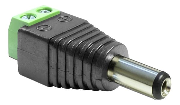 DC 5.5x2.5mm uros 2-nastaiselle riviliitinsovittimelle