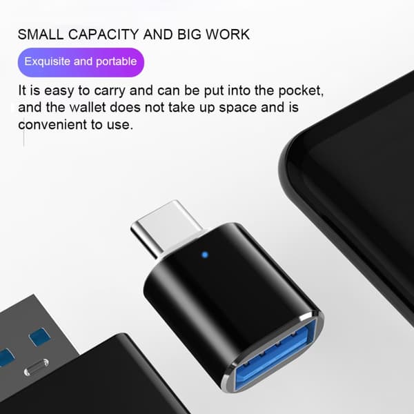 USB C till USB 3.0-adapter, 2-pack, Typ C hane till USB hona OTG, 5 Gbps, för MacBook Pro/Air