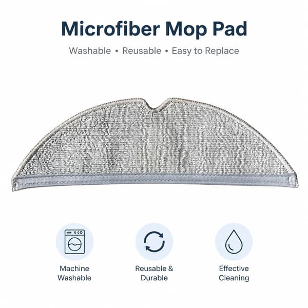Tilbehørssett for feierobot til Chui Mi D20 Pro Plus, 1 hovedbørste, 2 sidebørster, 2 filtre, 2 moppeputer, 2 støvposer