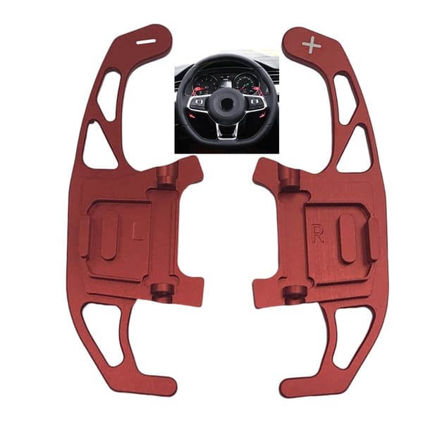 Røde girhendler i aluminiumslegering kompatible med VW Golf 7/GTI/GTD/GTE, 1 par