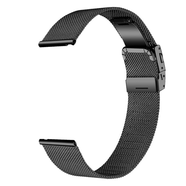 22 mm urrem i rustfrit stål til Samsung Huawei, sort, premium metalarmbånd
