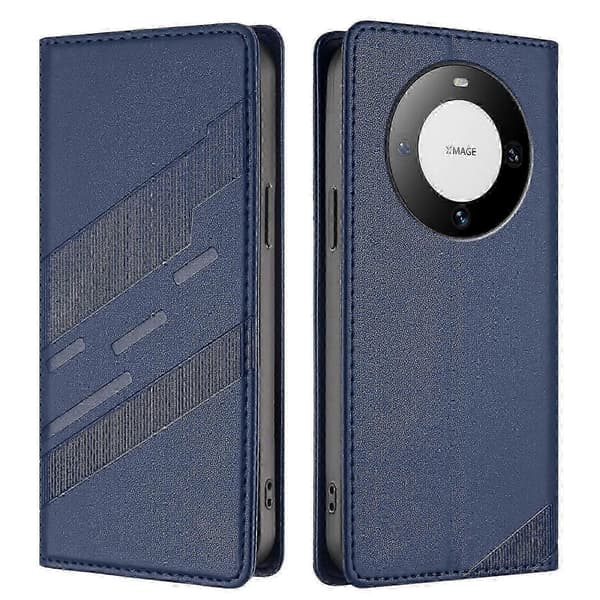 Präglat Plånboksfodral PU-läder för Huawei Enjoy 50 Pro / nova Y90 Dark Blue For Huawei Mate 60
