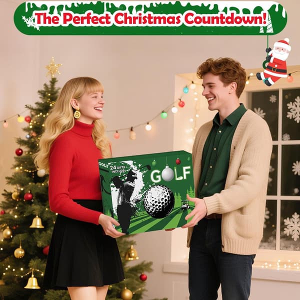 Golf Adventskalender Julnedräkning, Bollmarkörpresent för Golfare, ABS Metall