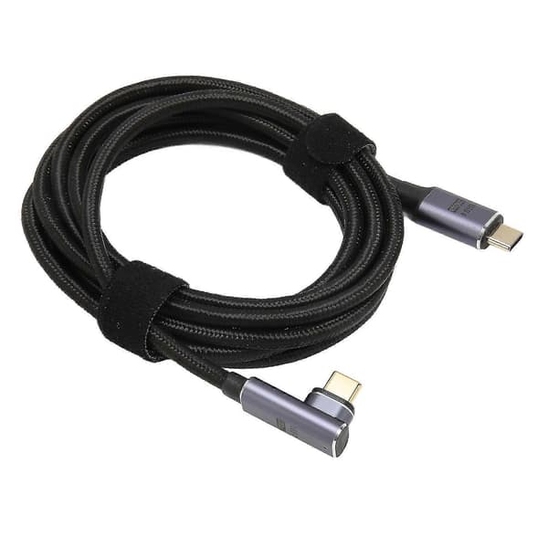 USB C til USB C-kabel Multifunksjon 8K 60Hz Høyhastighets 20 Gbps PD 100W Hurtiglading USB 4.0 Magnetisk Datakabel 78,7 tommer Medium Albue 2025
