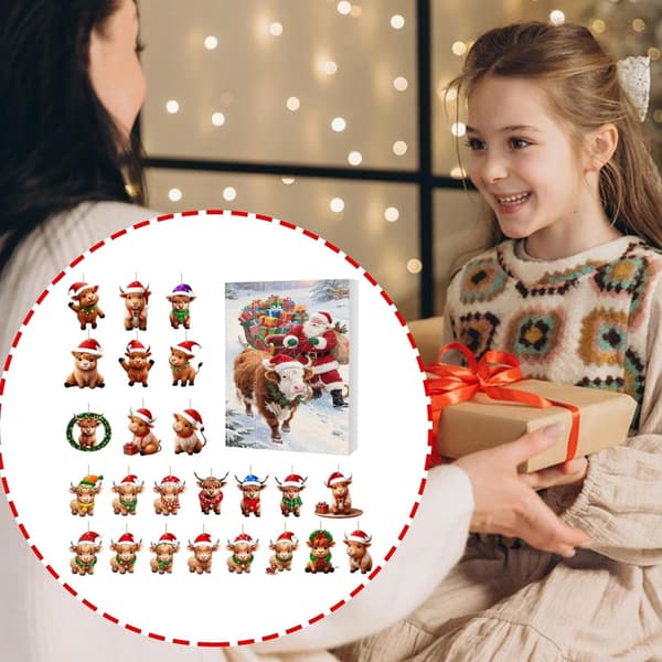 Ko julkalender 2025, 24 dagars nedräkning, 2D akryl prydnad G