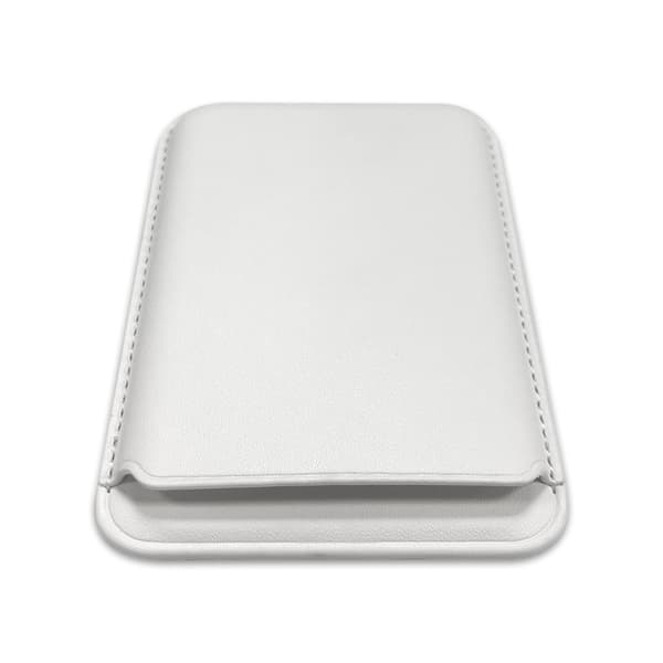 Magnetisk korthållare för iPhone, vit, PU-läder, smal design