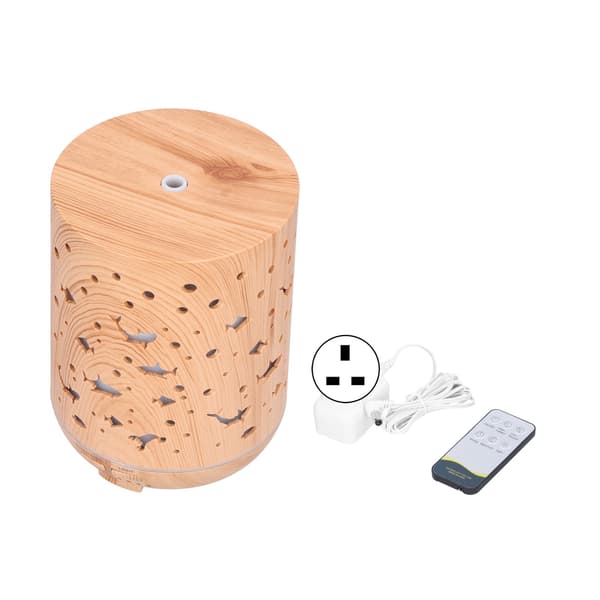 Aromadiffuser 300ml, Träkorn, Fjärrkontroll, LED-ljus, Tyst, för Hemmakontor