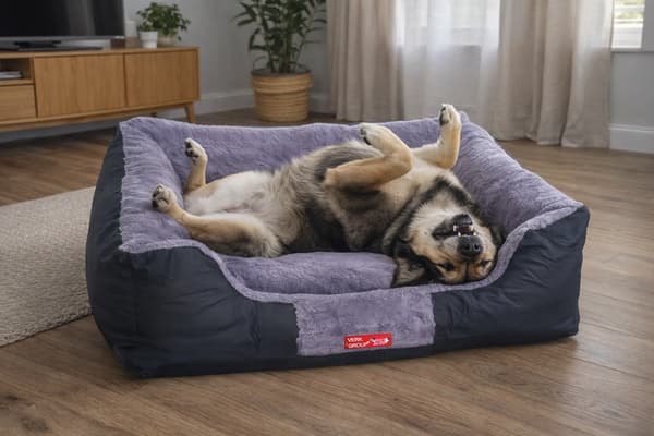 Blød hundeseng sofa, plys kæledyrssofa, vaskbart betræk, mellemstore til store hunde Large