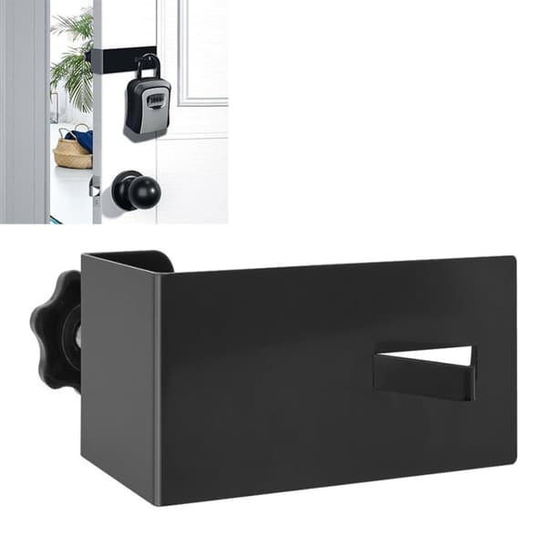 Nøglekrog til dør, justerbar metal, ingen boring, passer til 1,5-5,7 cm, sort