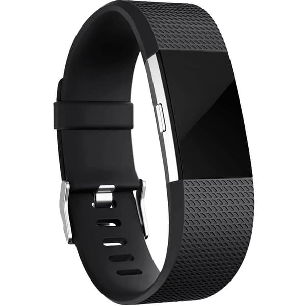 Silikonebånd til Fitbit Charge 2, L, Sort, Sportsarmbånd, Justerbart